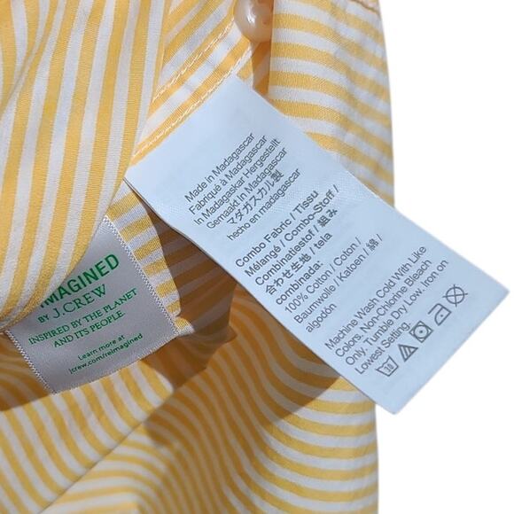 J. Crew Yellow Stripe 2-Ply Classic Button Shirt Size Large Tall NWT - Picture 6 of 6